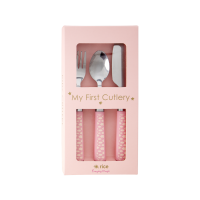 Kids Cutlery Set Knife, Fork & Spoon Pink Cloud Print by Rice DK